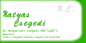 matyas csegedi business card